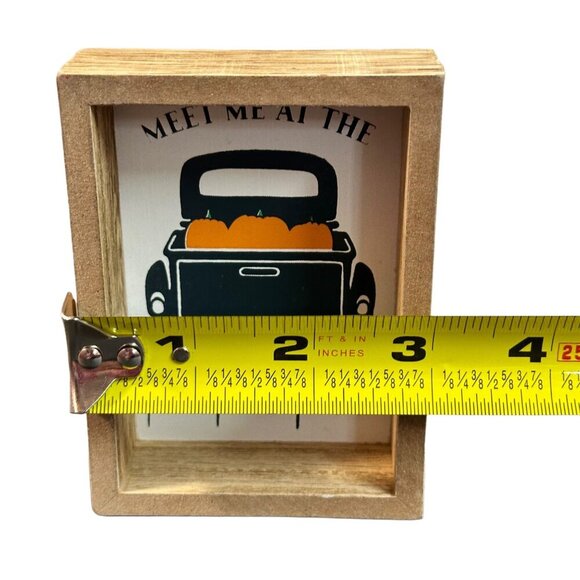 Mini Pumpkin Patch Sign 4in Rustic Farmhouse Fall Autumn Shadow Box Decor - Picture 3 of 7